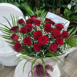 21 adet kırmızı gül buketi